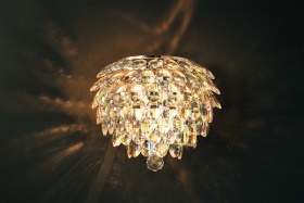 Coniston French Gold Crystal Wall Lights Diyas Flush Crystal Wall Lights